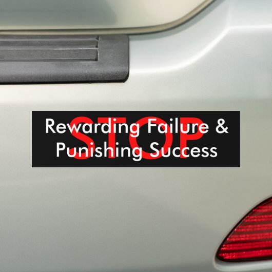 STOP-beloningsfout &strafsucces Bumpersticker (Op auto)