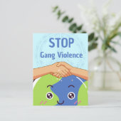 Stop Bende Geweld Handdruk voor Vrede Briefkaart (Staand voorkant)