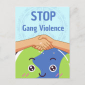 Stop Bende Geweld Handdruk voor Vrede Briefkaart (Voorkant)