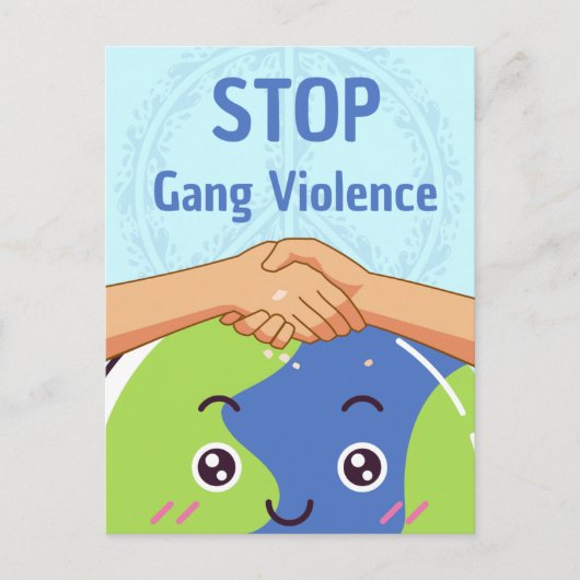 Stop Bende Geweld Handdruk voor Vrede Briefkaart (Voorkant)