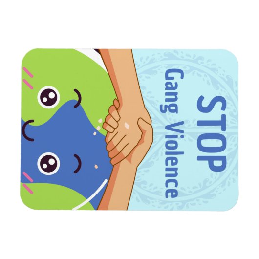 Stop Bende Geweld Handdruk voor Vrede Magneet (Horizontaal)