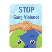 Stop Bende Geweld Handdruk voor Vrede Magneet (Verticaal)