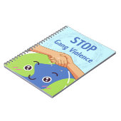 Stop Bende Geweld Handdruk voor Vrede Notitieboek (Linkerzijde)