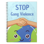 Stop Bende Geweld Handdruk voor Vrede Notitieboek (Voorkant)