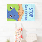 Stop Bende Geweld Handdruk voor Vrede Spandoek (Insitu)