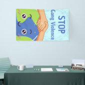 Stop Bende Geweld Handdruk voor Vrede Spandoek (Beurs)