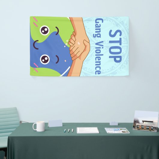 Stop Bende Geweld Handdruk voor Vrede Spandoek (Beurs)