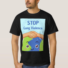 Stop Bende Geweld Handdruk voor Vrede T-shirt