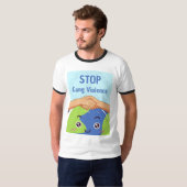 Stop Bende Geweld Handdruk voor Vrede T-shirt (Voorkant volledig)