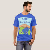 Stop Bende Geweld Handdruk voor Vrede T-shirt (Voorkant volledig)