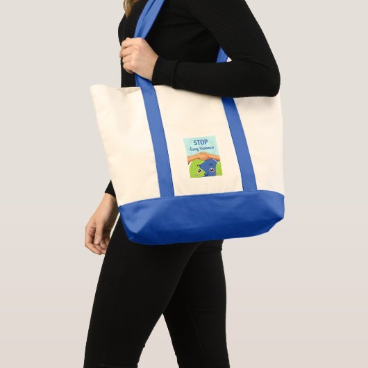 Stop Bende Geweld Handdruk voor Vrede Tote Bag (Voorkant (product))