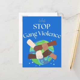 Stop Bende Geweld Handen Verstrengeld Aankondigingskaart