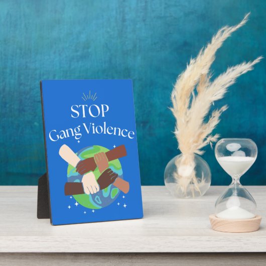 Stop Bende Geweld Handen Verstrengeld Fotoplaat (Zijkant)