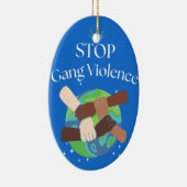 Stop Bende Geweld Handen Verstrengeld Keramisch Ornament (Rechts)