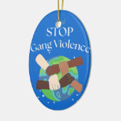 Stop Bende Geweld Handen Verstrengeld Keramisch Ornament (Links)