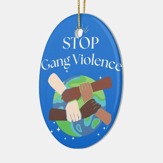 Stop Bende Geweld Handen Verstrengeld Keramisch Ornament (Links)