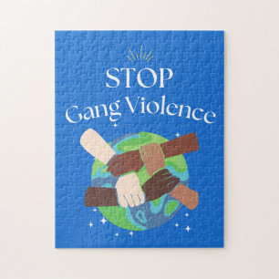 Stop Bende Geweld Handen Verstrengeld Legpuzzel