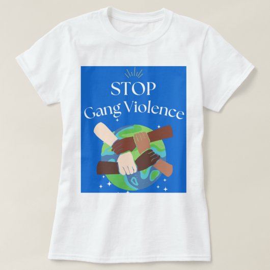 Stop Bende Geweld Handen Verstrengeld T-shirt (Design voorkant)
