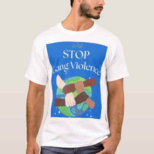 Stop Bende Geweld Handen Verstrengeld T-shirt (Voorkant)