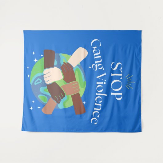 Stop Bende Geweld Handen Verstrengeld Wandkleed (Voorkant (horizontaal))