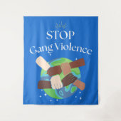 Stop Bende Geweld Handen Verstrengeld Wandkleed (Voorkant)