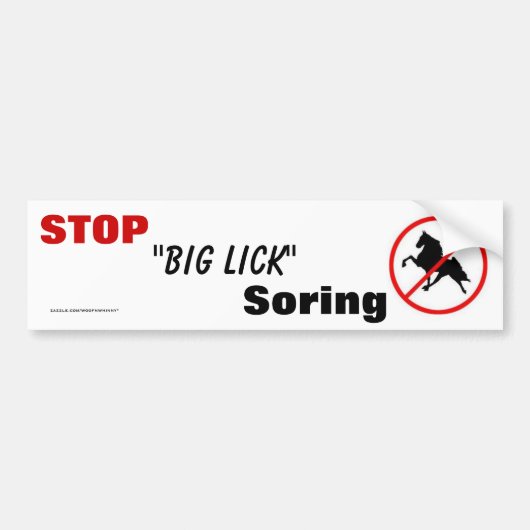 STOP "Big Lick" Soring Bumpersticker (Voorkant)