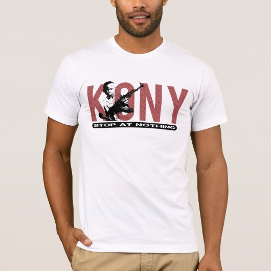 Stop bij niets! Kony Child Army T-shirt (Voorkant)