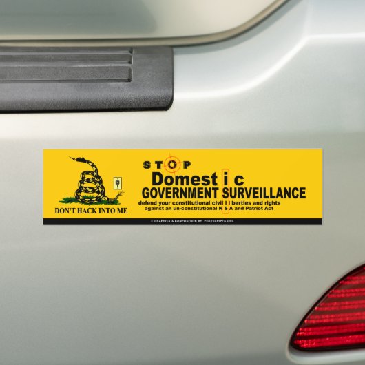 Stop binnenlandse spionage bumpersticker (Op auto)
