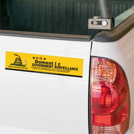 Stop binnenlandse spionage bumpersticker (Op Truck)