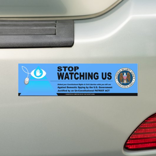 Stop binnenlandse spionage bumpersticker (Op auto)