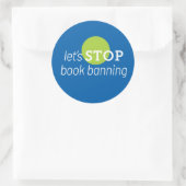 Stop boekverbod ronde sticker (Tas)