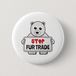 Stop Bont Handel Verdrietige Ijsbeer Ronde Button 5,7 Cm