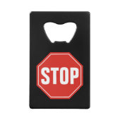 STOP Bord Creditkaart Flessenopener (Voorkant)