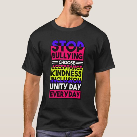 Stop Bullying Choose Acceptance Kindness Inclusion T-shirt (Voorkant)