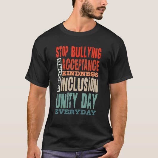 Stop Bullying Choose Acceptance Kindness Inclusion T-shirt (Voorkant)