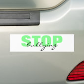 Stop Bullying Green Simple Bumpersticker (Op auto)