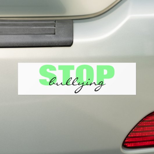 Stop Bullying Green Simple Bumpersticker (Op auto)