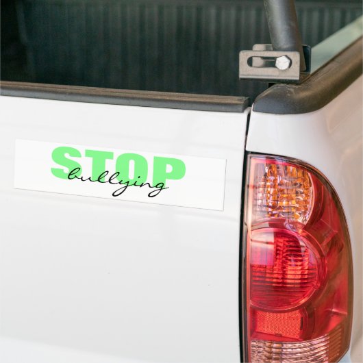 Stop Bullying Green Simple Bumpersticker (Op Truck)