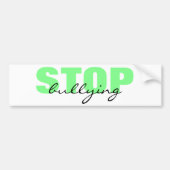 Stop Bullying Green Simple Bumpersticker (Voorkant)