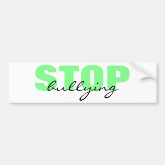 Stop Bullying Green Simple Bumpersticker