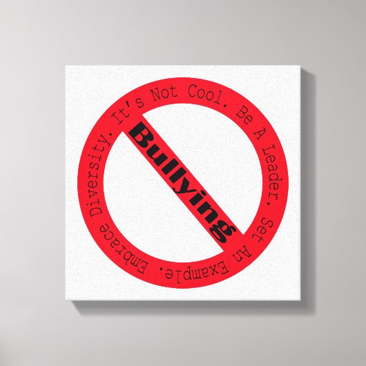 Stop Bullying-Logo by Shirley Taylor Canvas Afdruk (Voorkant)