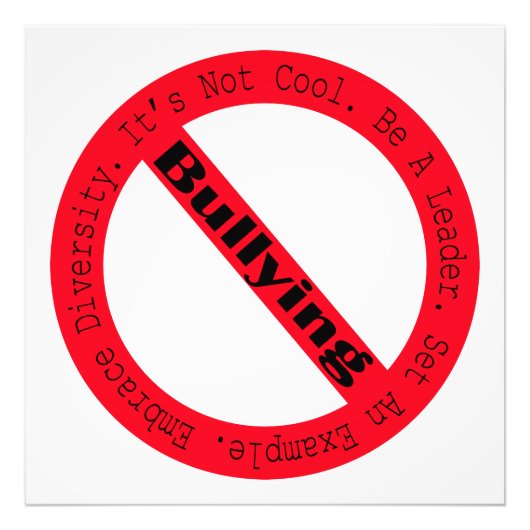 Stop Bullying-Logo by Shirley Taylor Foto Afdruk (Voorkant)