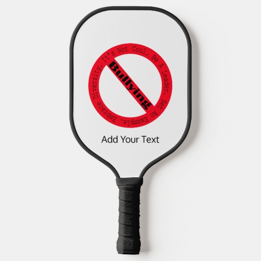 Stop Bullying-Logo by Shirley Taylor Pickleball Paddle (Achterkant)
