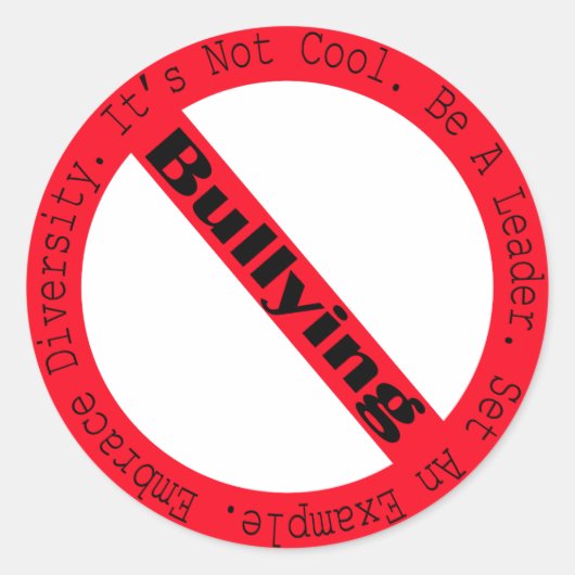 Stop Bullying-Logo by Shirley Taylor Ronde Sticker (Voorkant)