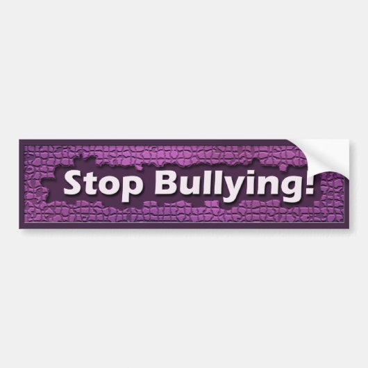 Stop Bullying Paarse Brick Bumpersticker (Voorkant)