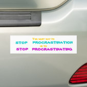 STOP Bumpersticker BST2 VOOR PROCRASTINATIE (Op auto)