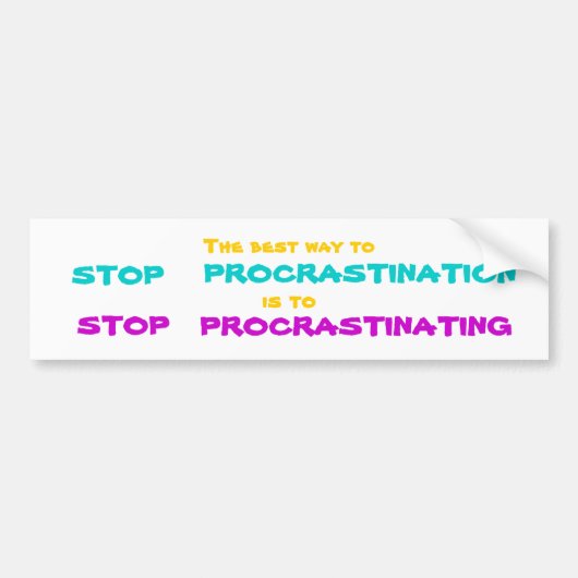 STOP Bumpersticker BST2 VOOR PROCRASTINATIE (Voorkant)