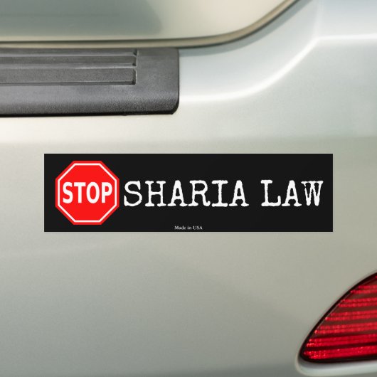 Stop Bumpersticker Sharia Law (Op auto)