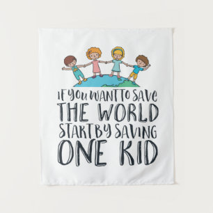 Stop campagne tegen kindermisbruik Hoop en liefde Wandkleed