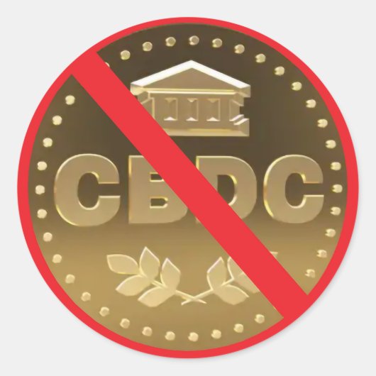 Stop CBDC Ronde Sticker (Voorkant)